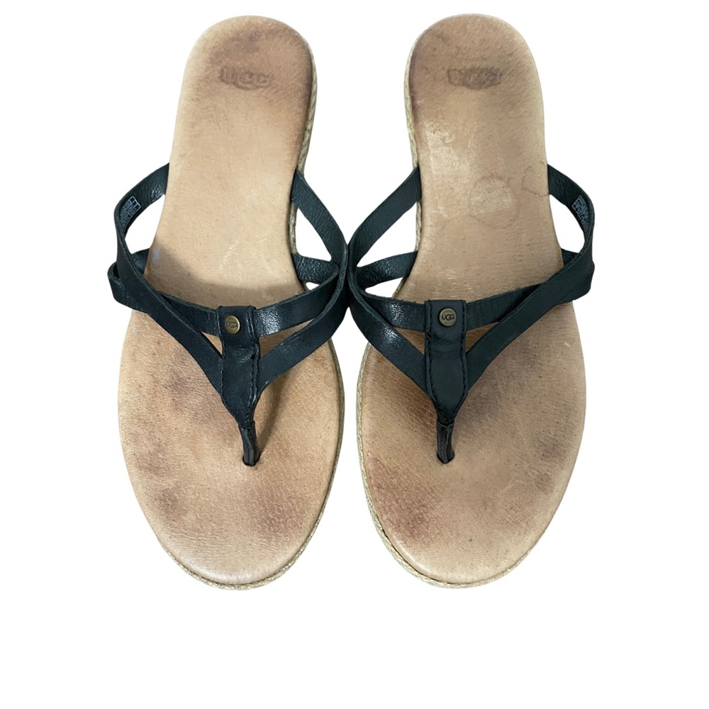 UGG Annice Espadrille Leather Flip Flop Summer Thong Sandals Size 7